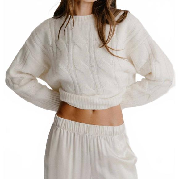 NEW SABLYN tristan cable knit sweater in gardenia/cream - Picture 1 of 2